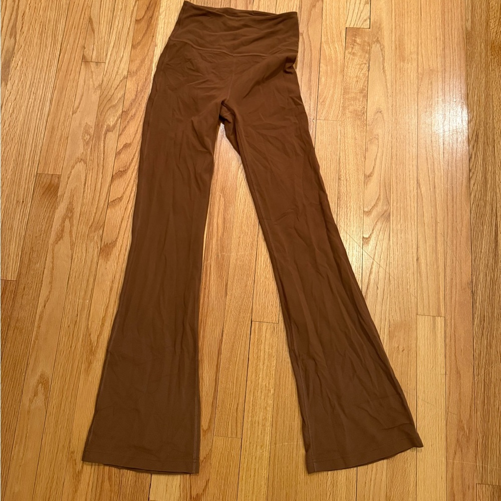 Lululemon Brown High-Waisted Flare Pants, size 4, great condition, stretchy
